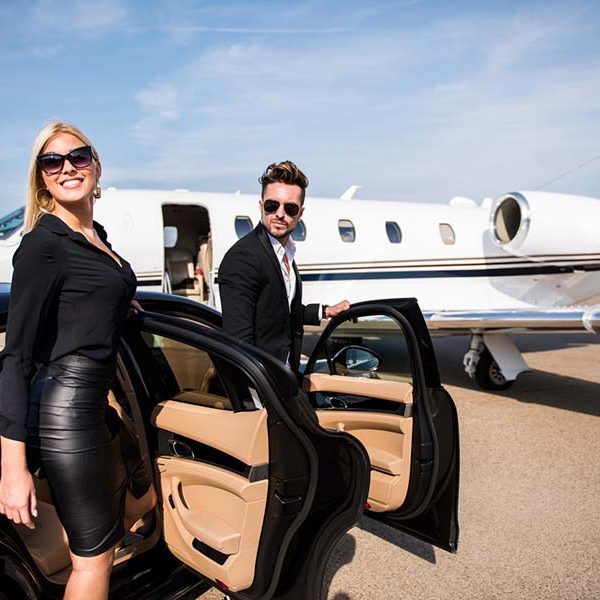 executive limo service  at private jet 